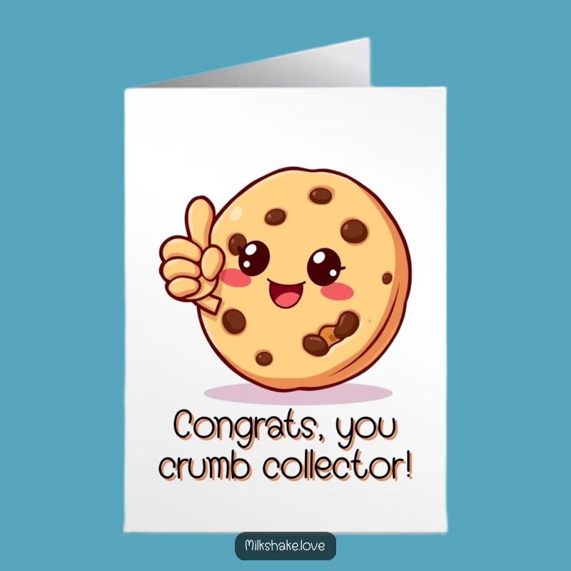 Free Printable Congrats Card: Cheerful Cookie Thumbs Up, Unique Downloadable Gift