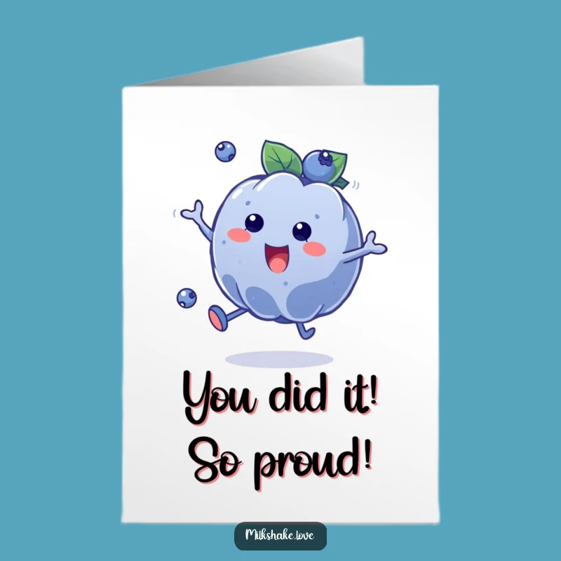 Free Printable Congrats Card: Joyful Bouncing Blueberry - Easy Download!