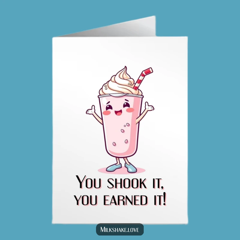 Free Printable Kawaii Milkshake Congratulations Card - Humorous Downloadable Greeting