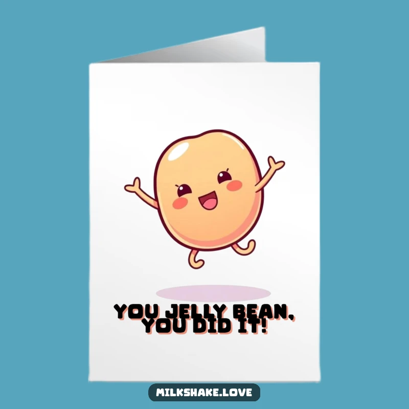 Free Printable Wobbly Jelly Bean Card for Delightful Congrats