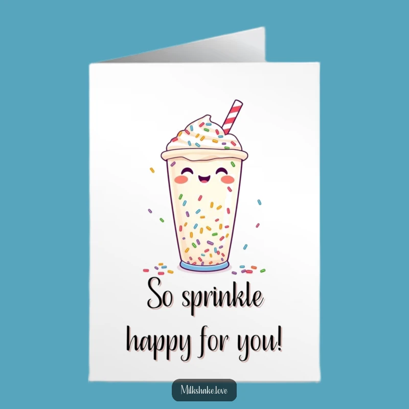 Free Printable Sprinkle Milkshake Congrats Card - Festive Downloadable Celebration