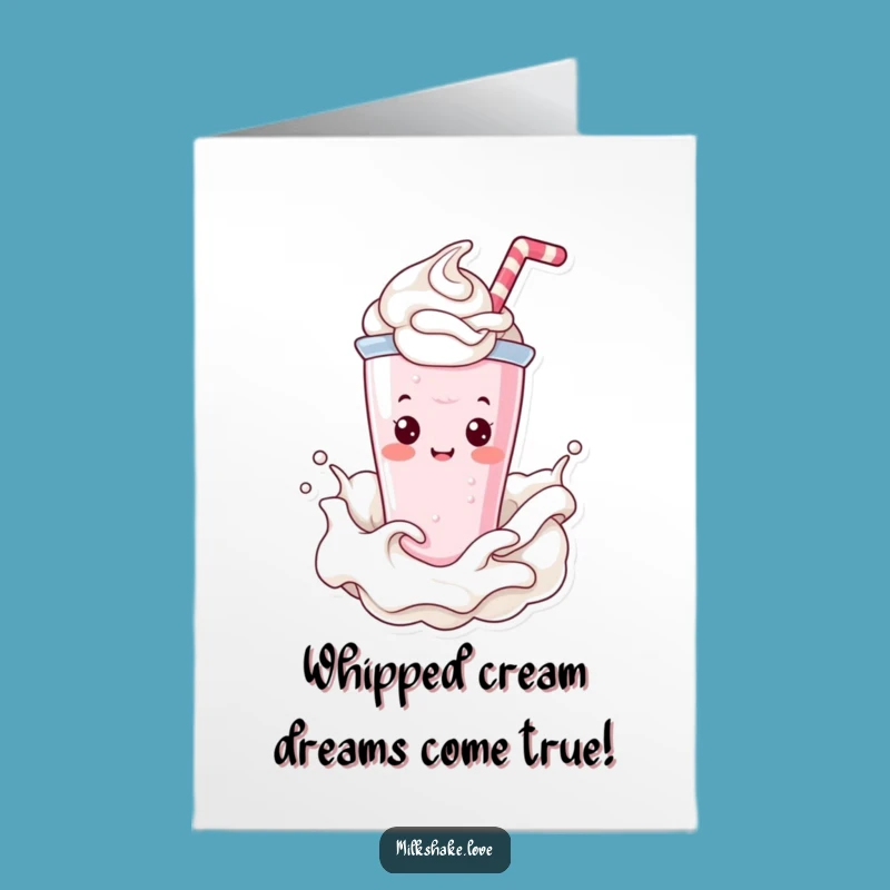 Free Printable Card: Kawaii Milkshake Splashes Congratulations Your Way!
