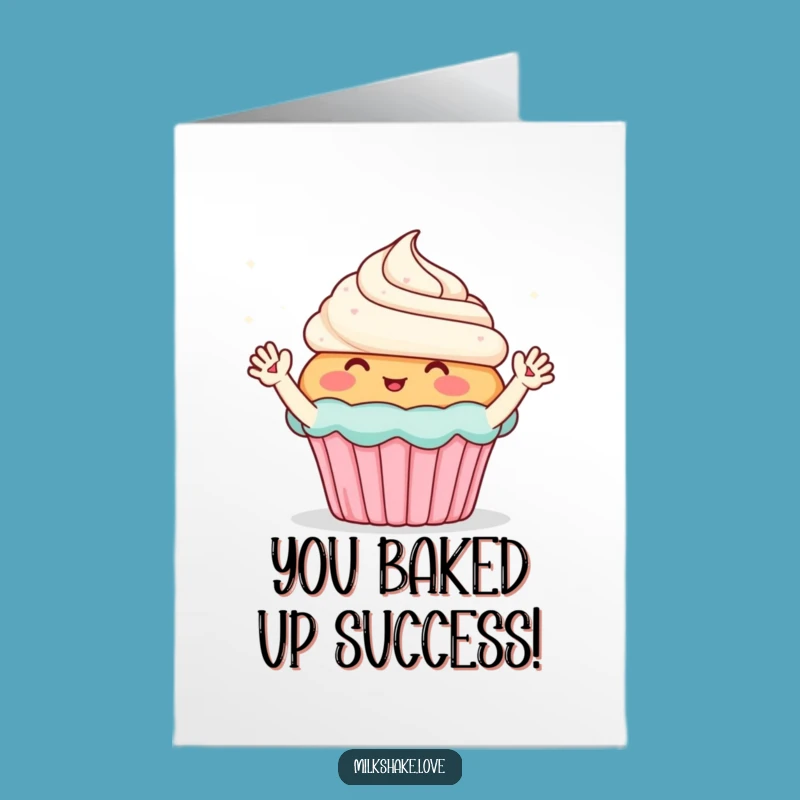 Free Printable Blushing Cupcake Card for Enthusiastic Congrats