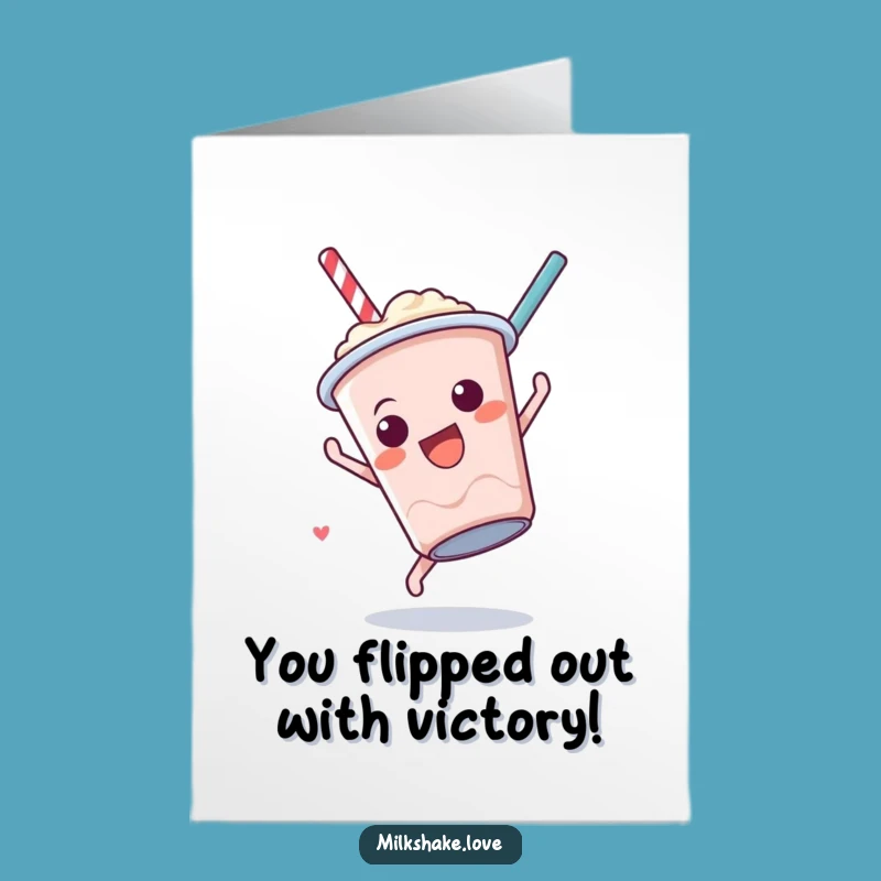Free Printable Milkshake Somersault Congrats Card - Funny Downloadable Gift for Big Wins