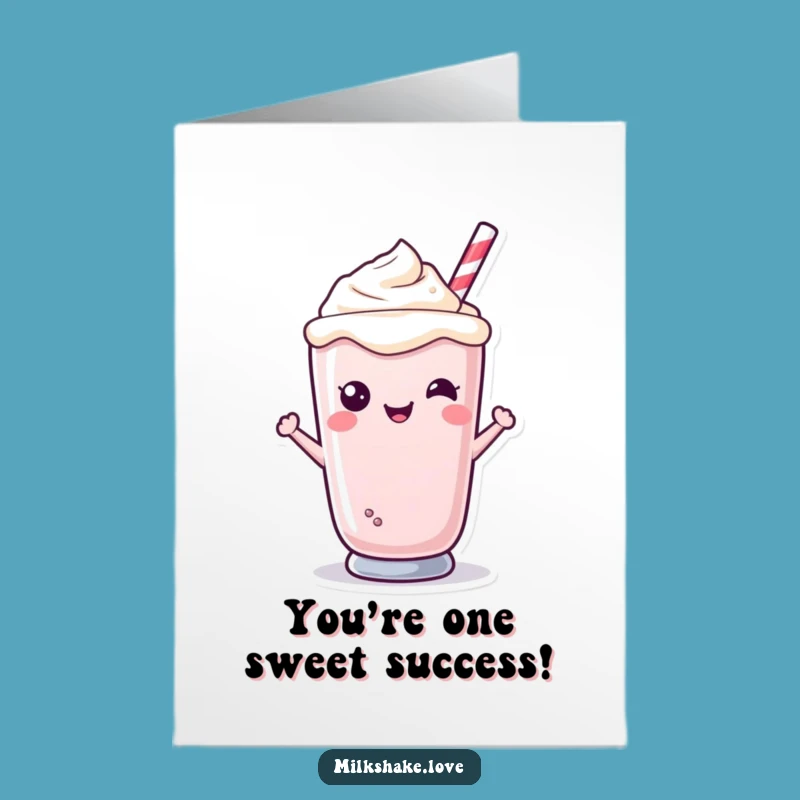Congrats Free Printable Card: Kawaii Milkshake Sweet Success Smile