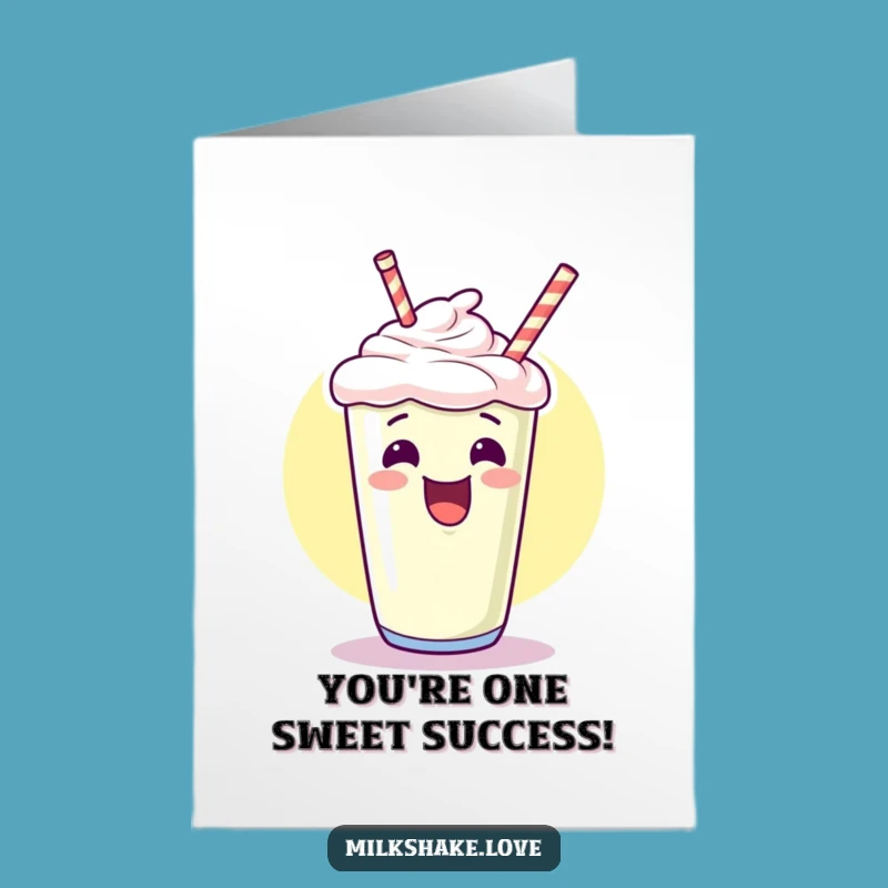 Free Printable Giggling Milkshake Congrats Card - Hilarious Downloadable Greeting for Big Wins