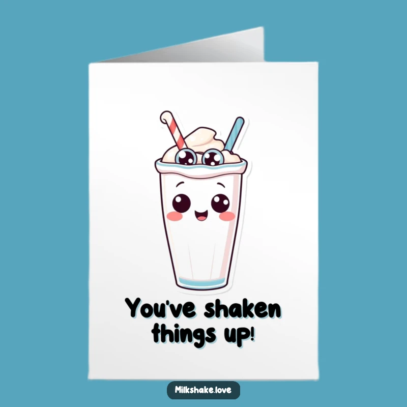 Free Printable Congrats Card: Tipping Milkshake Fun Funny Downloadable Gift
