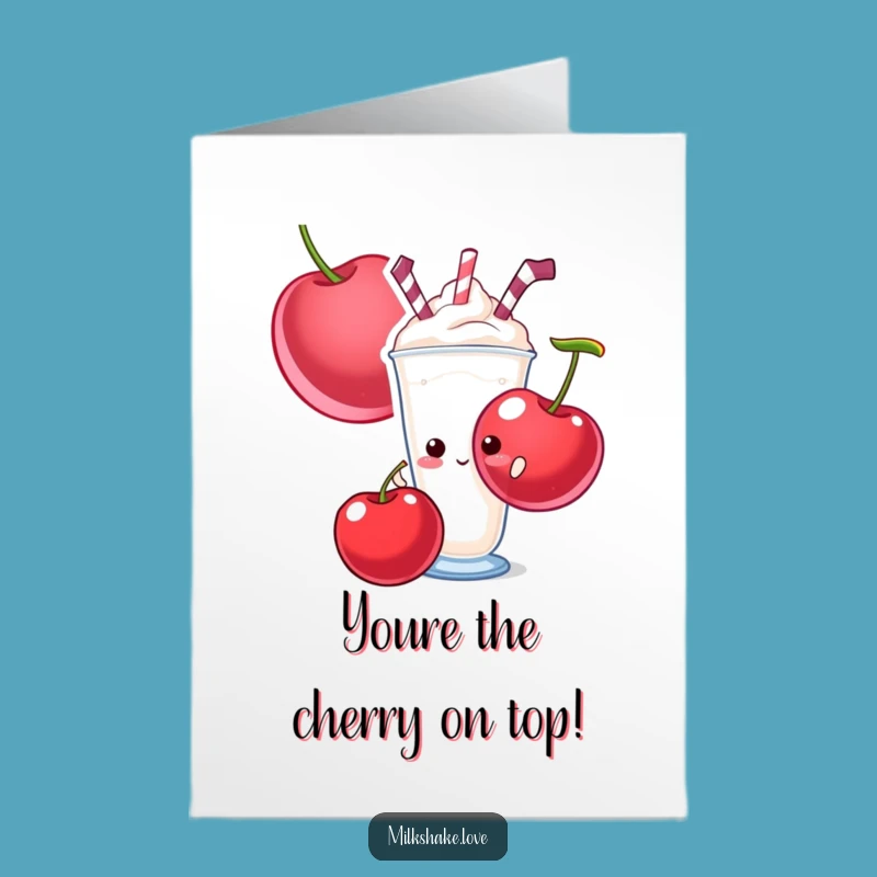 Free Printable Shy Milkshake Congrats Card: Sweet Success Humor Downloadable Gift