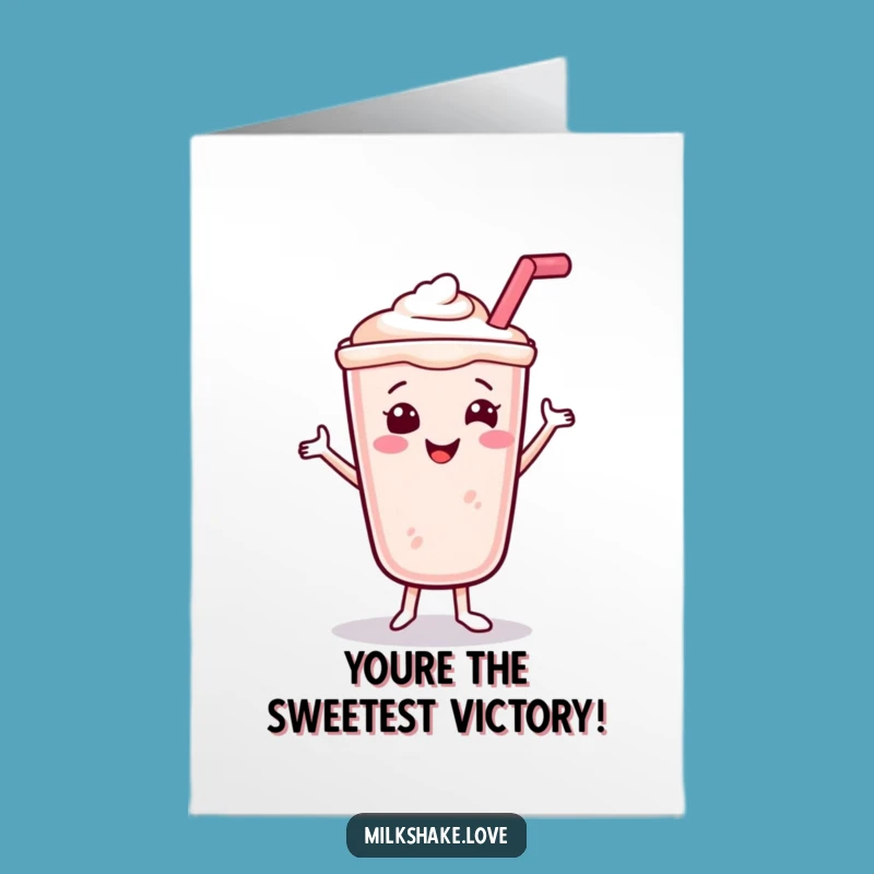 Free Printable Dancing Milkshake Congrats Card - Funny Downloadable Gift for Sweet Success
