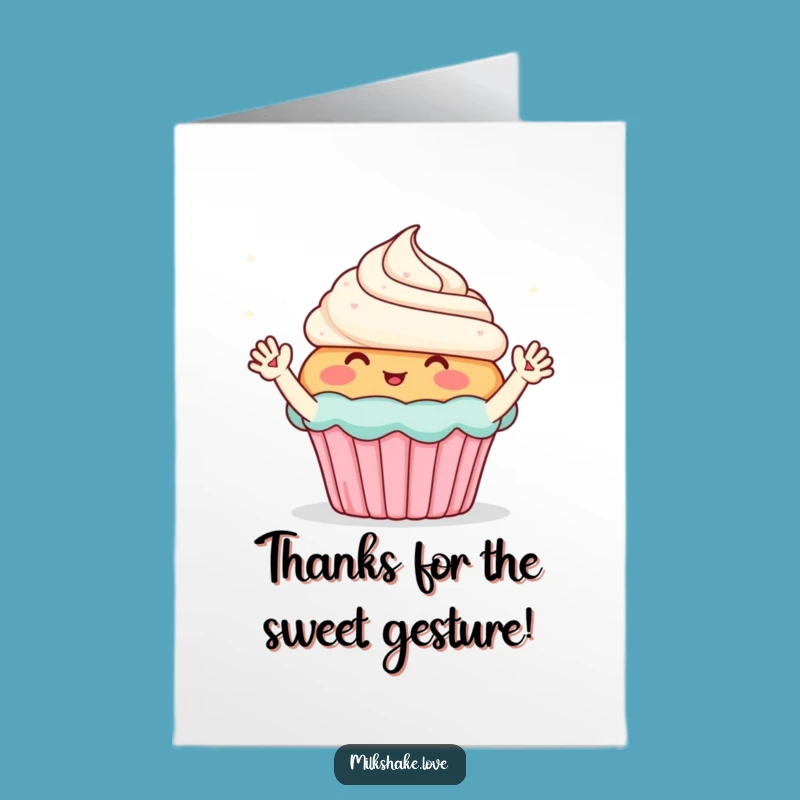Free Printable Cupcake Card to Thank with Enthusiasm