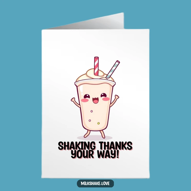 Free Printable Kawaii Milkshake Groovy Thanks Card: Fun Downloadable Gift