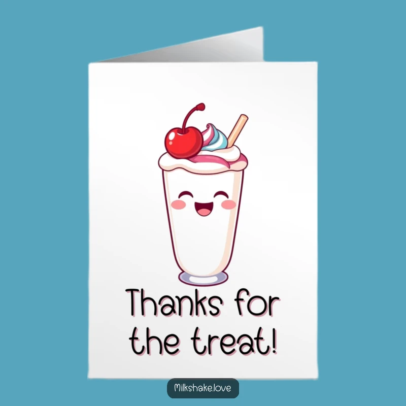 Free Printable Laughing Milkshake Thank You Card - Funny Downloadable Sweet Gratitude