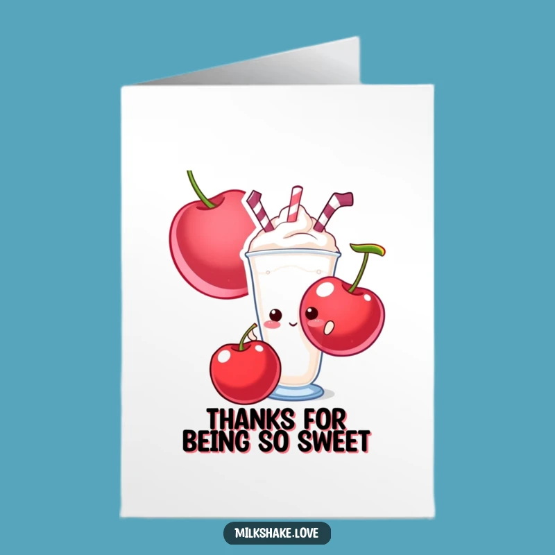 Free Printable Shy Milkshake Thank You Card: Sweet Gratitude Humor Downloadable Gift