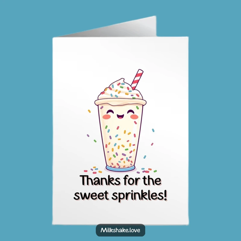 Free Printable Sprinkle Milkshake Thank You Card - Sweet Gratitude