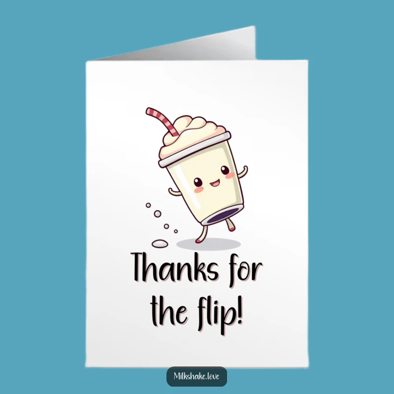 Free Printable Thank You Card: Cartwheeling Milkshake DIY Funny Gift