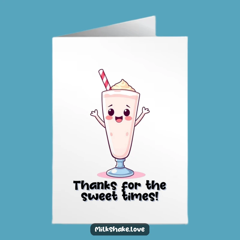 Free Printable Thank You Card: Funny Kawaii Milkshake Dancing, Sweet Gratitude