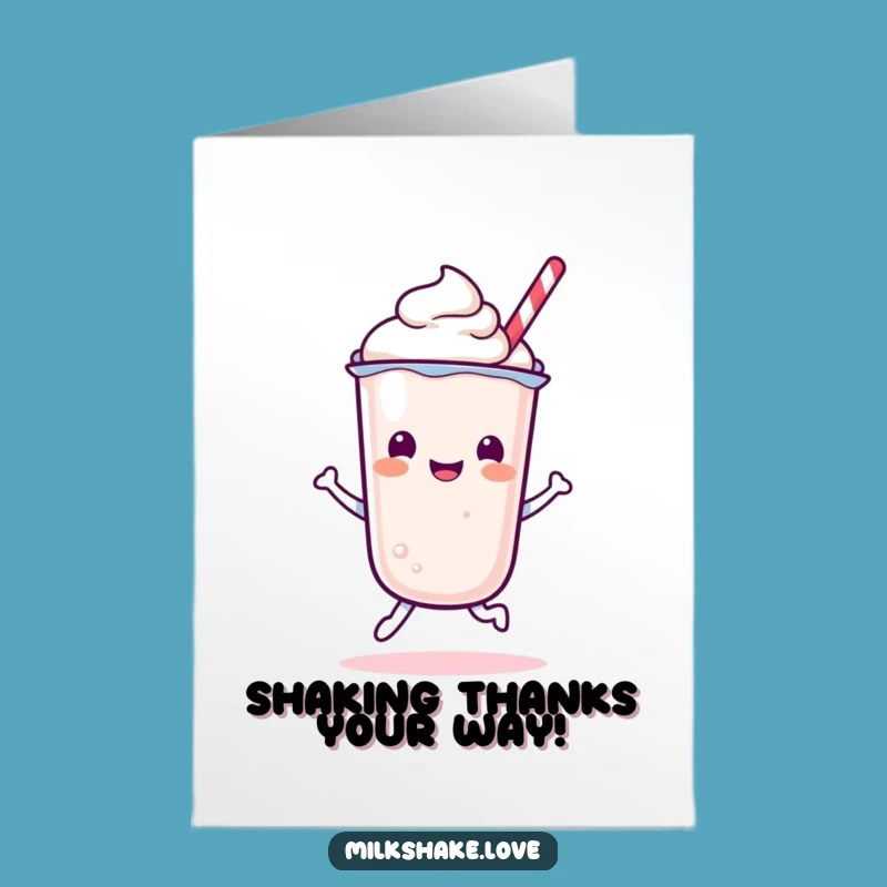 Free Printable Thank You Card: Happy Kawaii Milkshake Bounce, Expressing Gratitude!