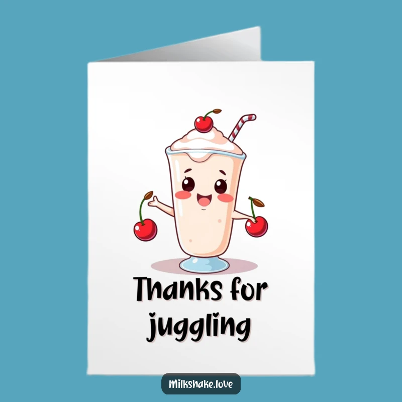 Free Printable Thank You Card: Juggling Milkshake DIY Funny Gift
