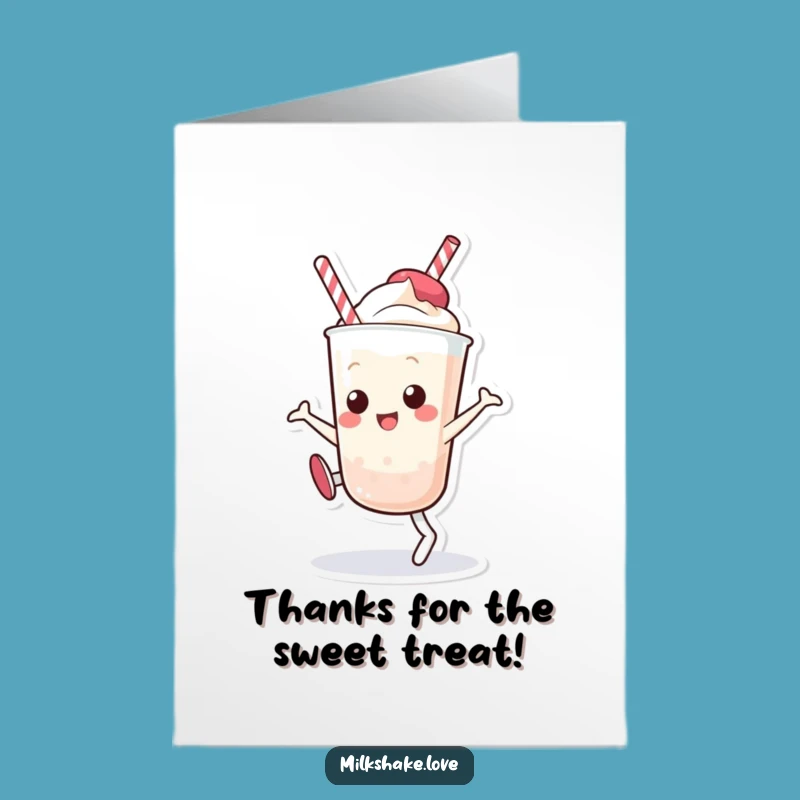 Silly Milkshake Cartwheel Free Printable Thank You Card - Heartfelt Downloadable Gift