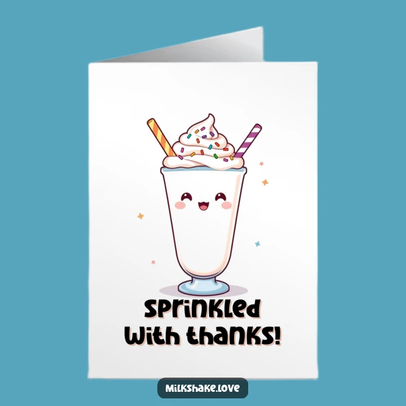 Free Printable Thank You Card: Cheerful Milkshake Cheers for You!