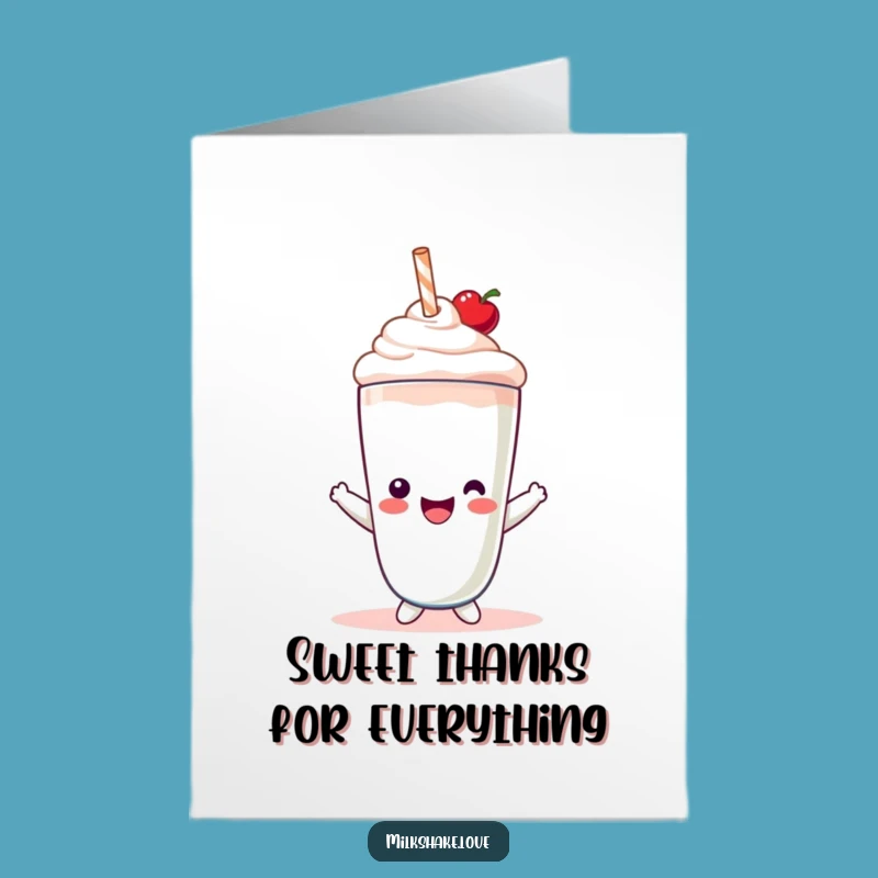 Free Printable Thank You Card: Kawaii Milkshake Says Thanks with Sweet Style!