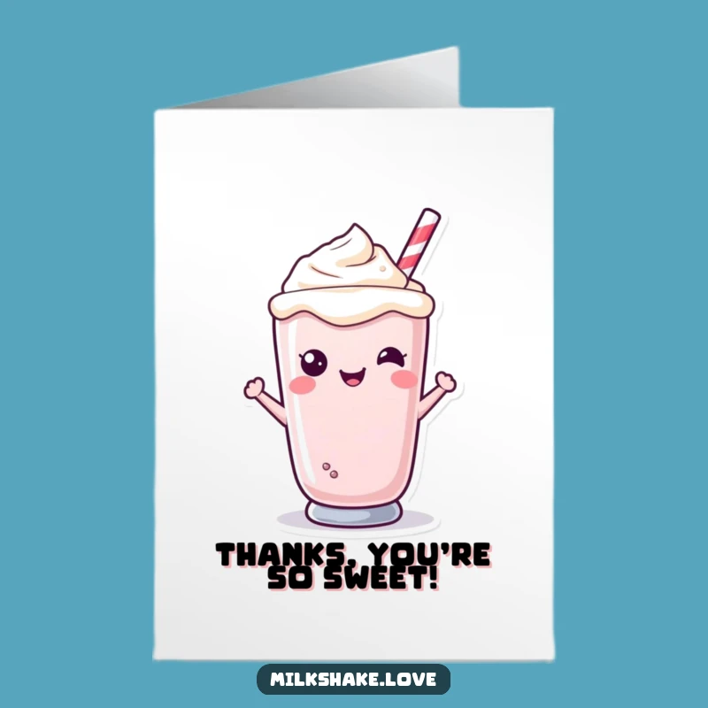 Thank You Free Printable Card: Kawaii Milkshake Sweet Appreciation