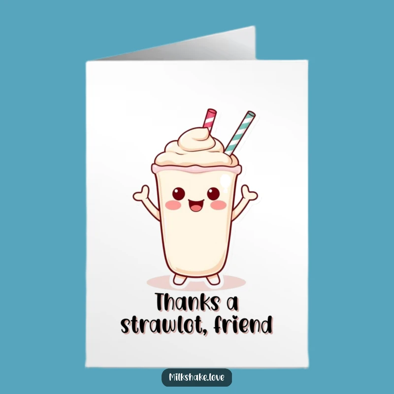 Free Printable Thank You Card: Kawaii Milkshake Waves Warm Thanks!