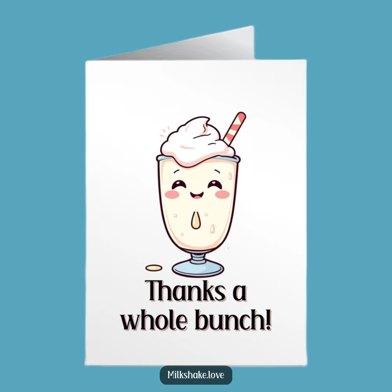 Free Printable Kawaii Milkshake Thank You Card: Giggle Spill Downloadable for Appreciation