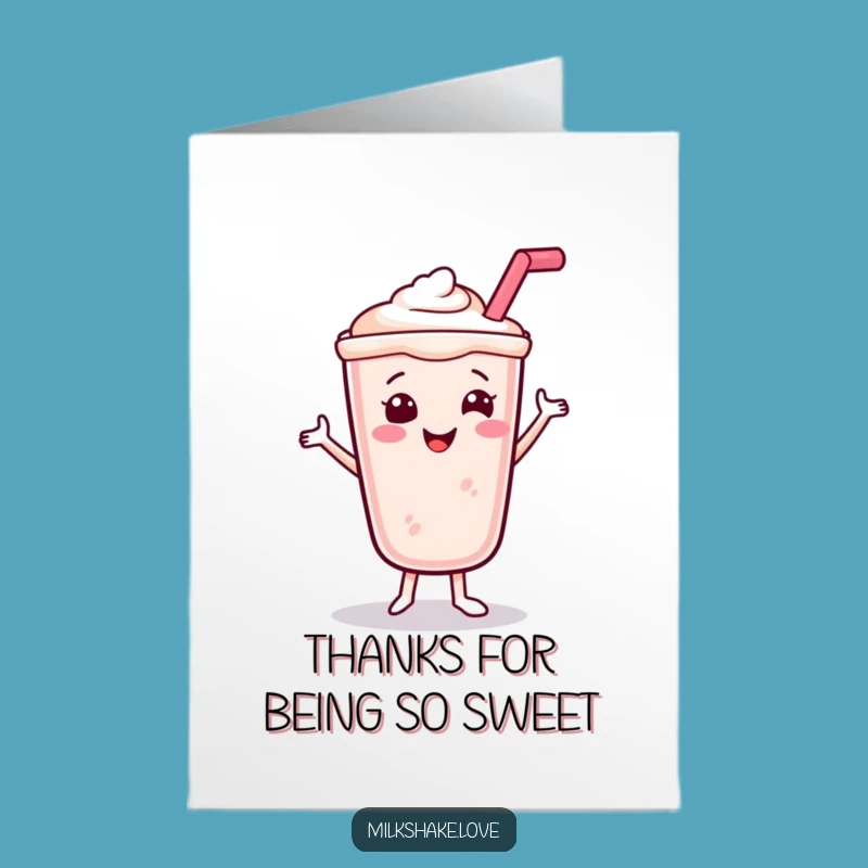 Free Printable Dancing Milkshake Thank You Card - Funny Downloadable Gift for Sweet Gratitude