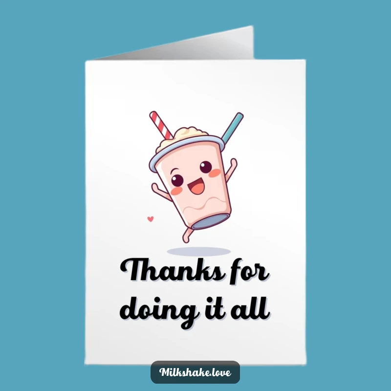 Free Printable Milkshake Somersault Thank You Card - Funny Downloadable Gift for Amazing Thanks