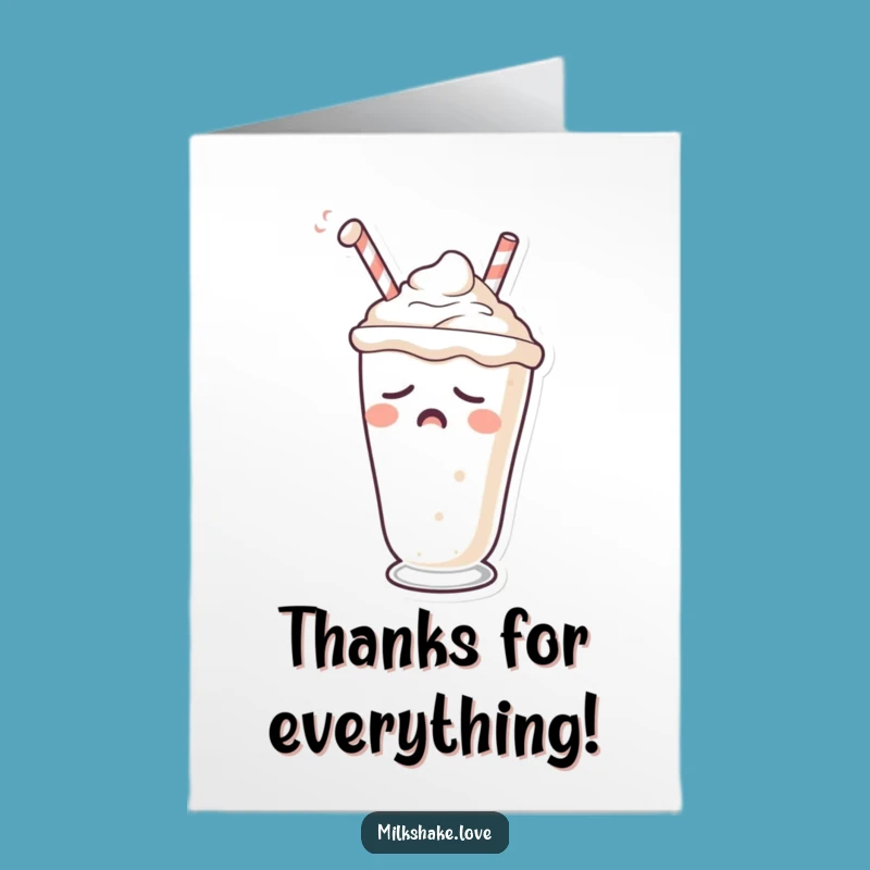 Free Printable Thank You Card: Sleepy Milkshake, Funny Downloadable Gift for Rest