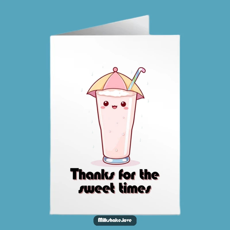 Free Printable Thank You Card: Milkshake Umbrella DIY Funny Gift