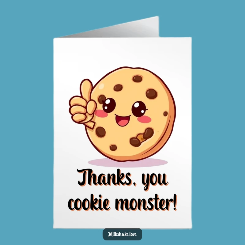 Free Printable Thank You Card: Cheerful Cookie Thumbs Up, Heartfelt Downloadable Gift