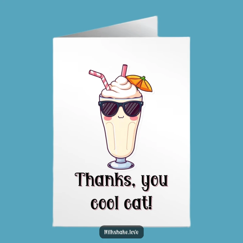 Free Printable Thank You Card: Cool Kawaii Milkshake Says Thanks!
