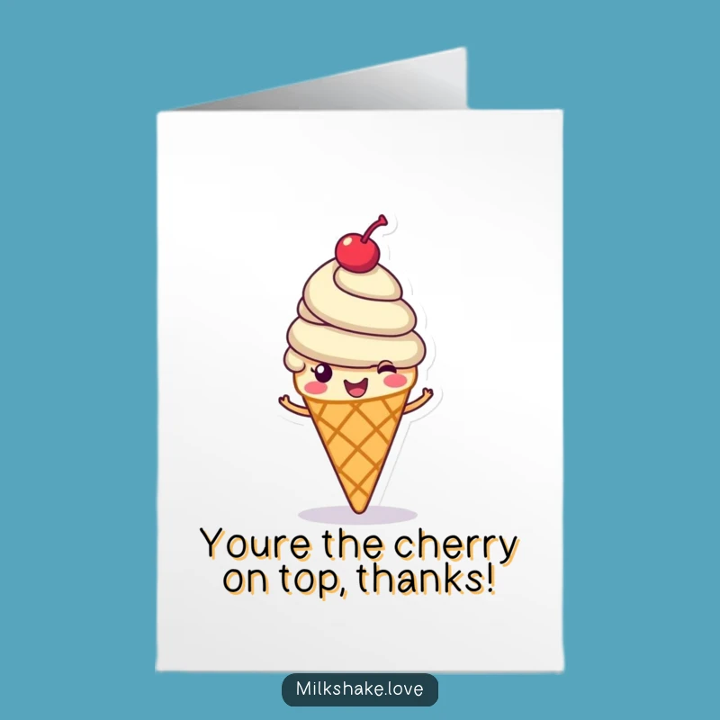 Free Printable Ice Cream Thank You Card: Cheerful Cone for a Sweet Expression