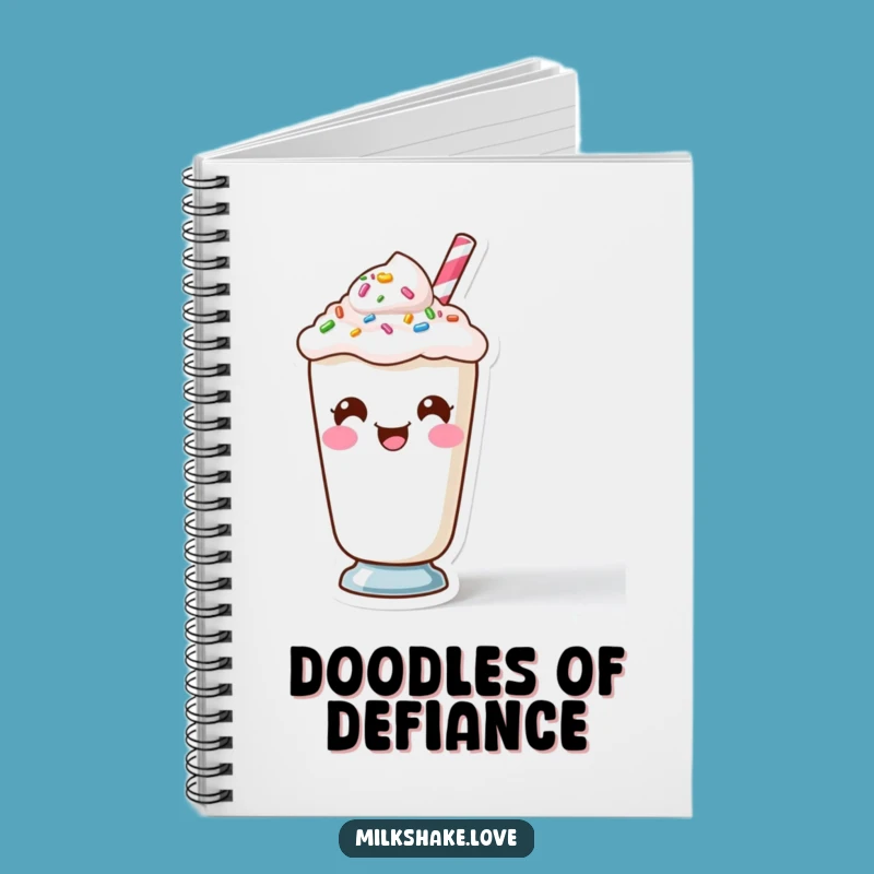 Funny Kawaii Milkshake Face Notebook - Jot Down Laughs Gift