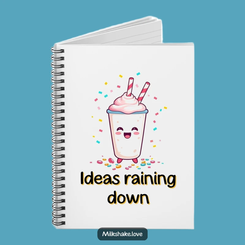 Funny Happy Milkshake Cup Confetti Notebook - Celebrate Your Ideas