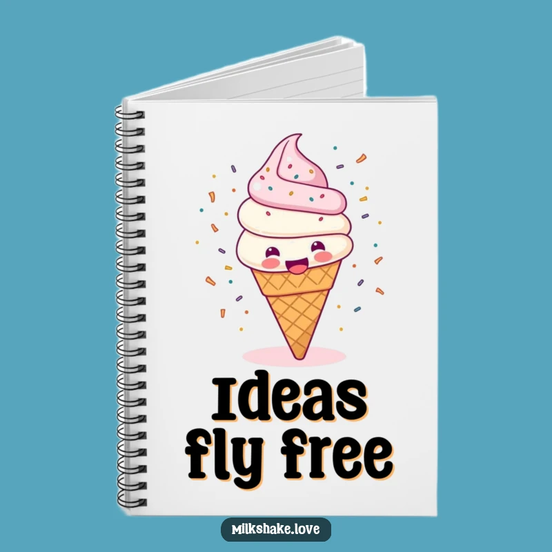 Funny Ice Cream Cone Notebook: Happy Pages for Sweet Ideas