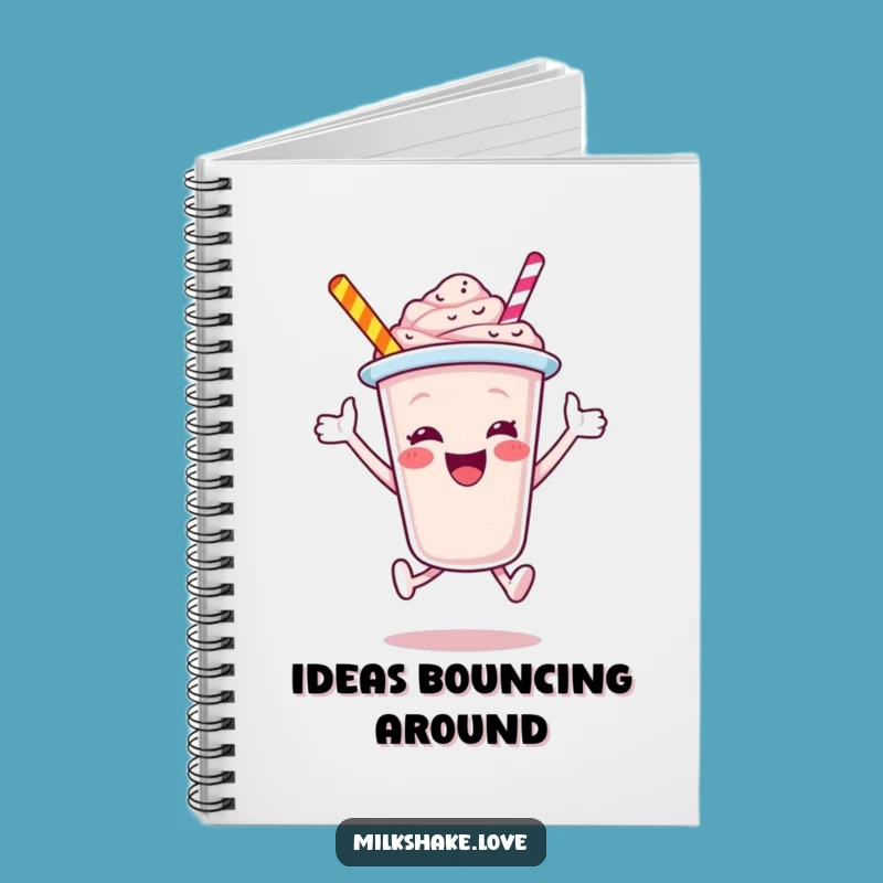 Funny Jubilant Milkshake Cup Leaping Notebook - Capture Ideas with Fun