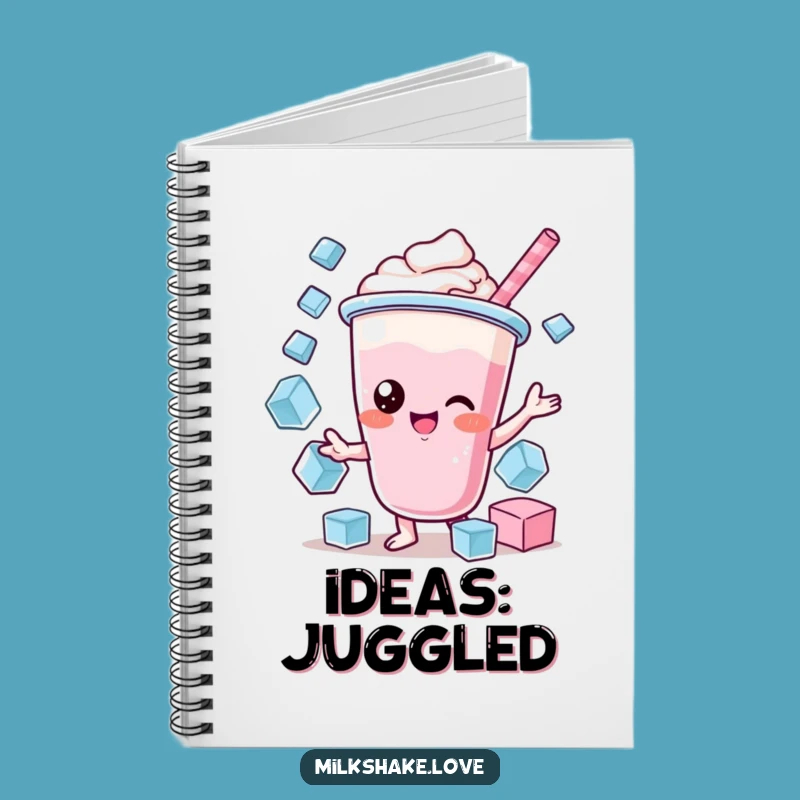 Funny Kawaii Milkshake Juggling Notebook - Jot Down Ideas with Skill