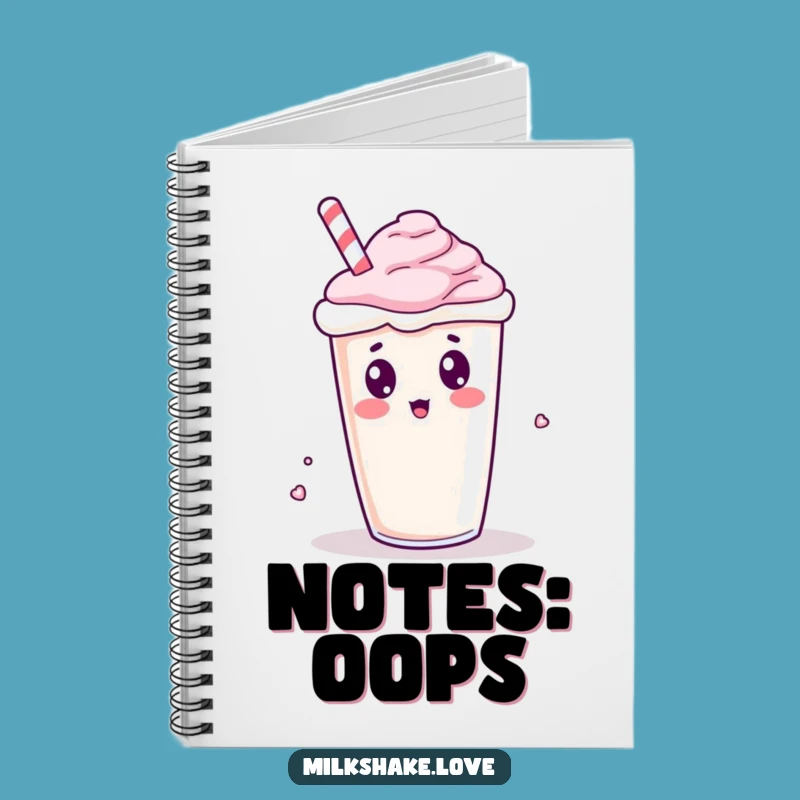 Funny Kawaii Milkshake Spill Notebook - Jot Down Ideas with Humor