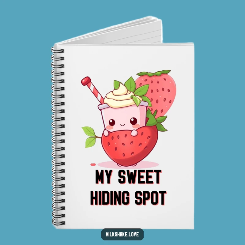 Funny Kawaii Milkshake Strawberry Notebook - Journal & Gift