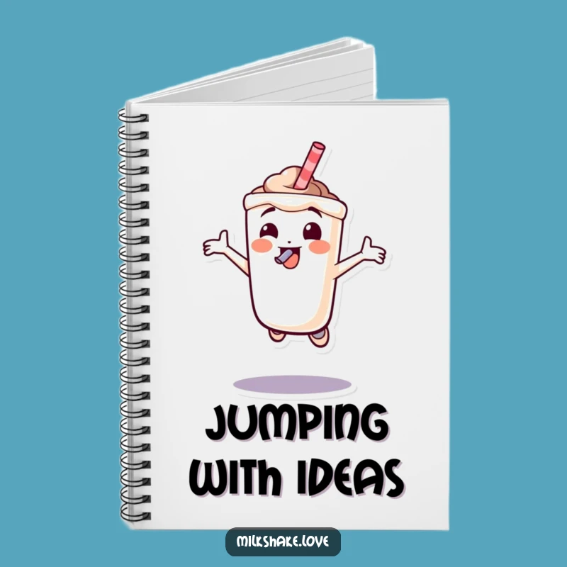 Funny Jumping Milkshake Notebook: Character with Straw - Energetic Journal Gift!