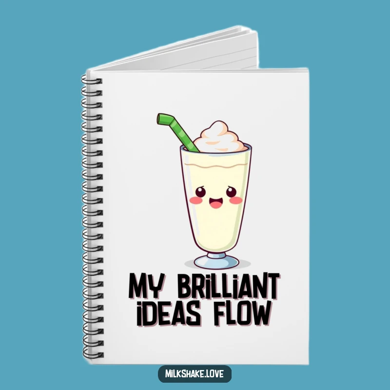 Funny Kawaii Milkshake Notebook - Giant Straw Ideas Journal