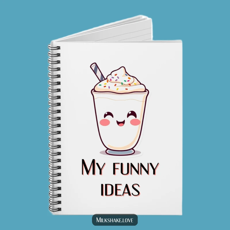 Funny Kawaii Milkshake Face Notebook - Jot Down Hilarious Thoughts
