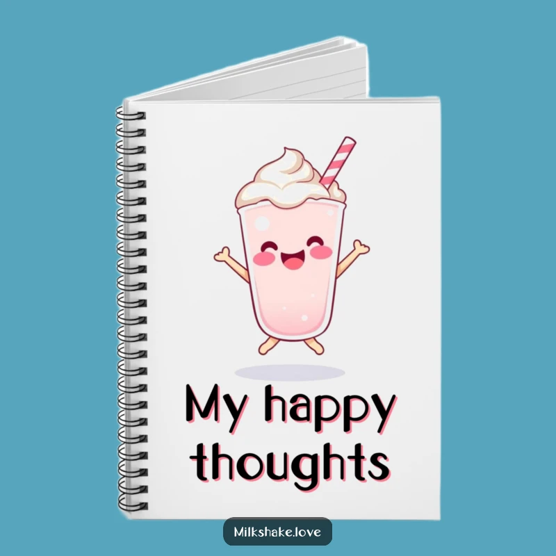 Funny Kawaii Milkshake Bounce Notebook - Jot Down Happy Thoughts
