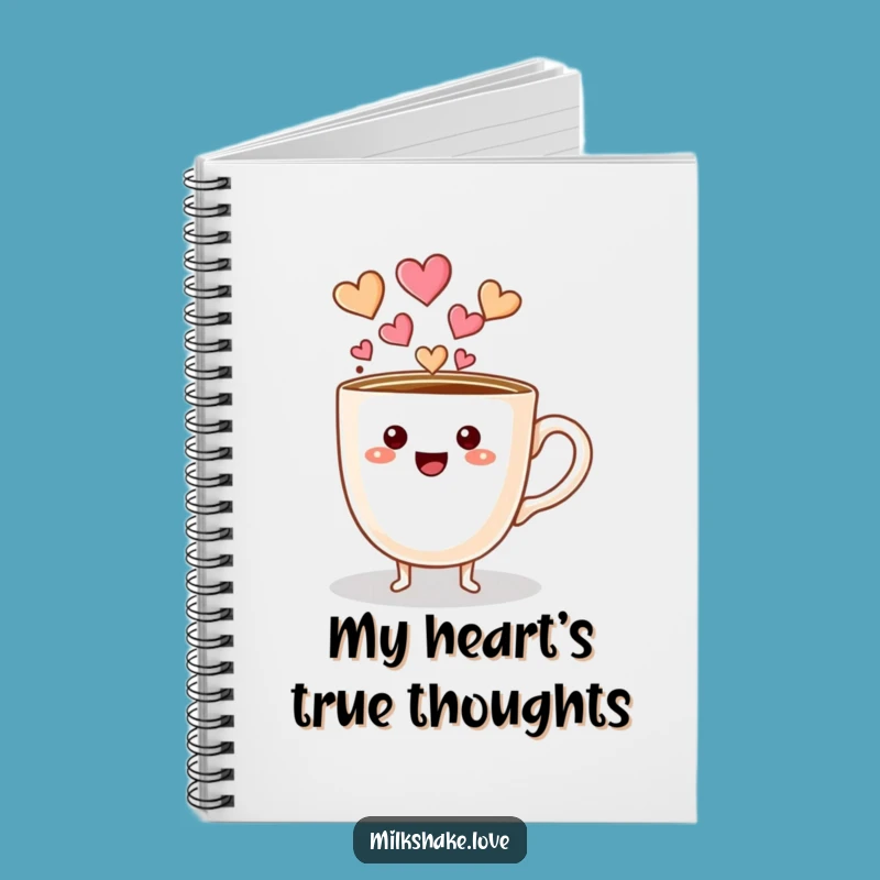 Funny Coffee Cup Hearts Notebook, Journal Your Loving Thoughts