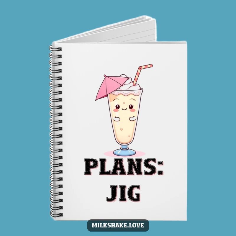 Funny Kawaii Milkshake Jig Notebook - Jot Down Ideas with Merriment