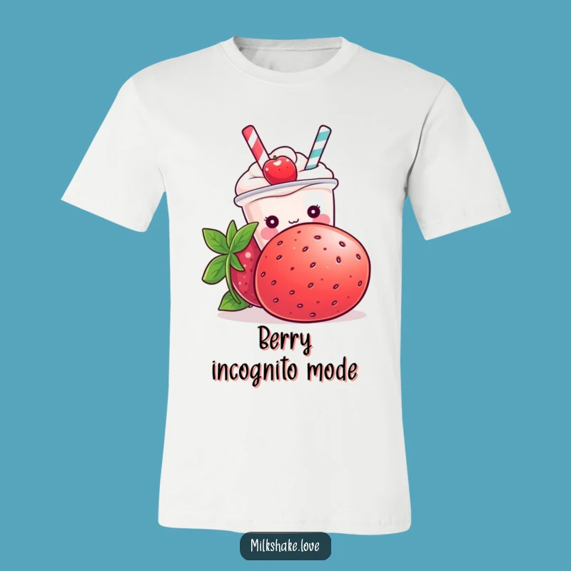 Funny Kawaii Milkshake Strawberry Tee - Cute & Hilarious Hidden Treat