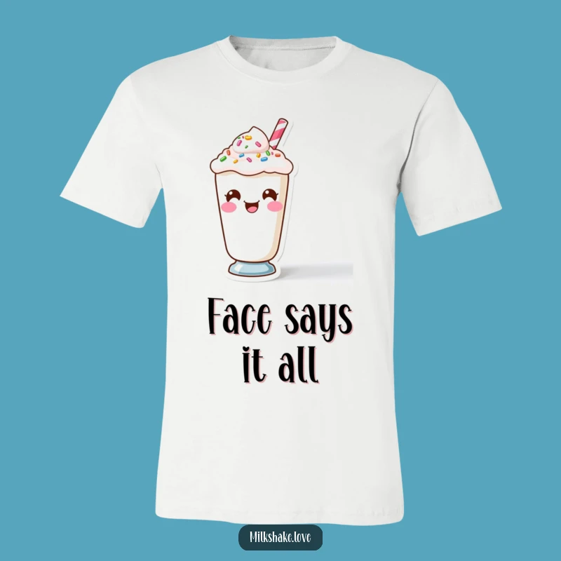 Funny Kawaii Milkshake Funny Face Tee - Goofy & Quirky Gift
